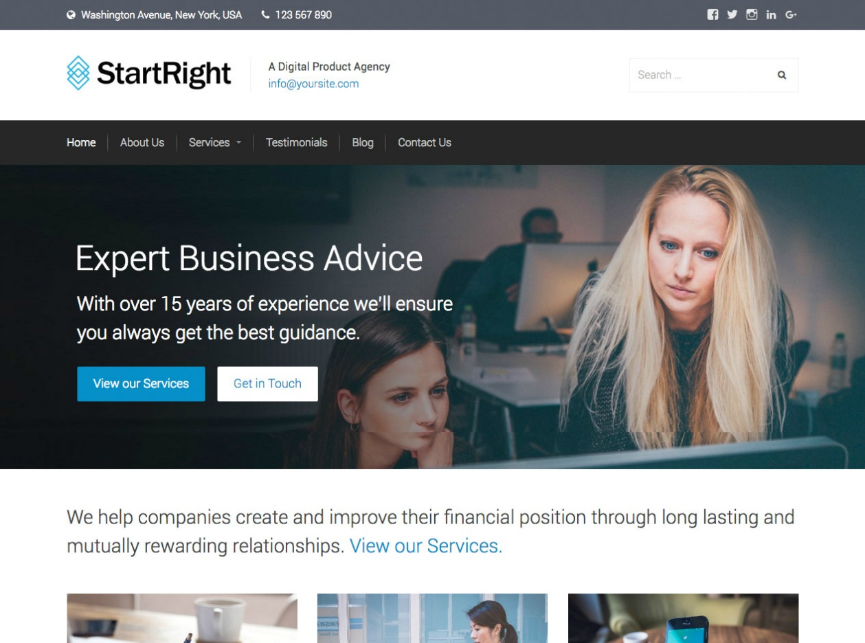 StartRight - a new standard for WordPress Business Websites.