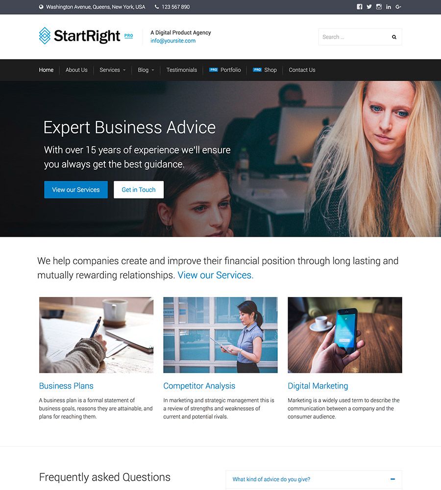StartRight Pro WordPress theme