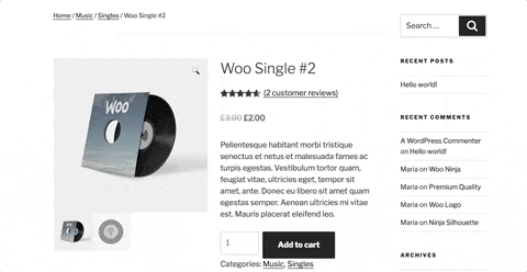 New WooCommerce product image features in action