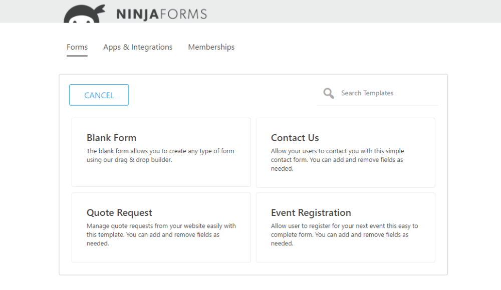 ninja forms review templates