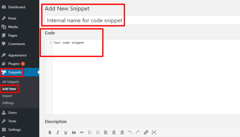 code snippets plugin
