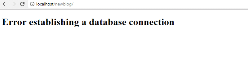 error establishing a database connection
