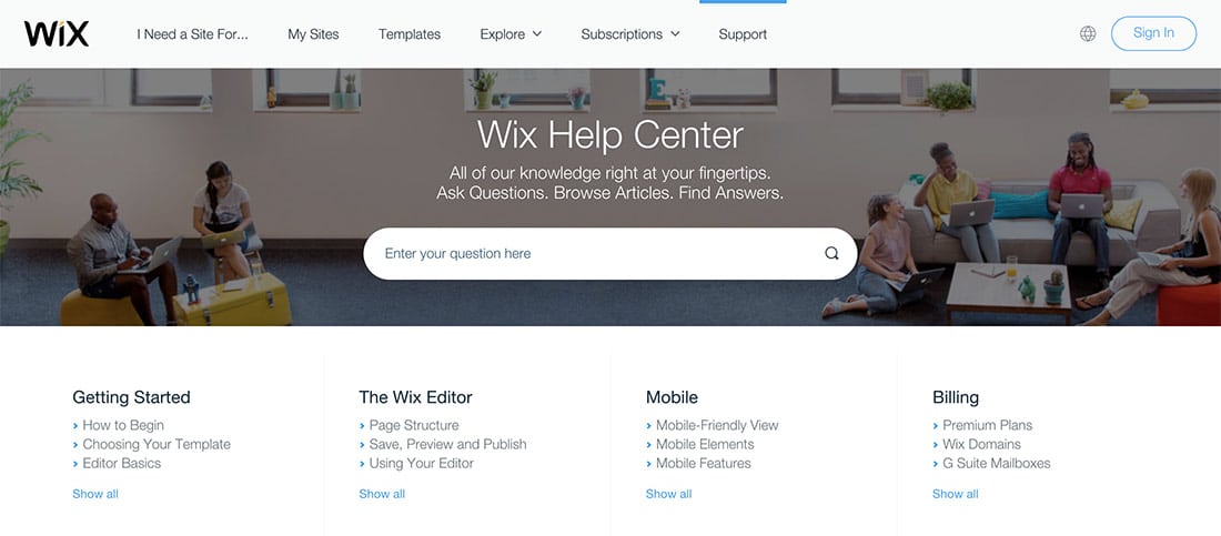 The Wix Help Center