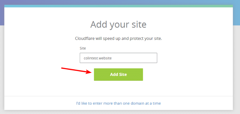 add site to cloudflare