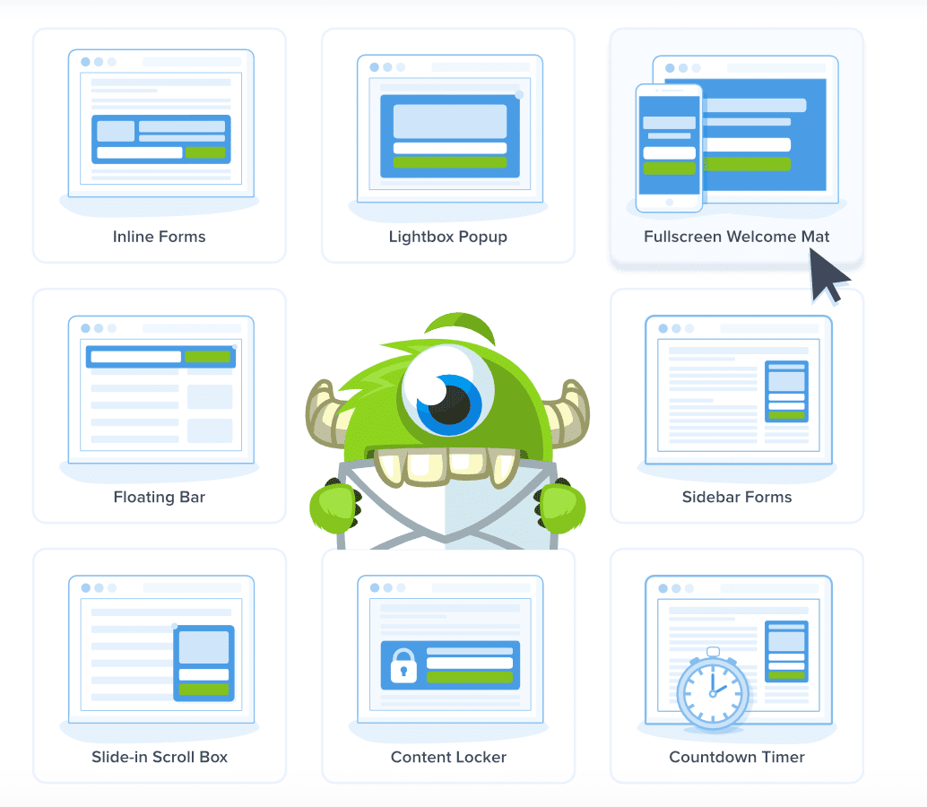 OptinMonster's 8 different Campaign Types