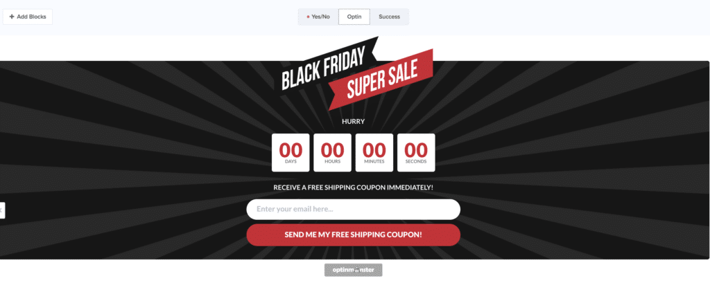 OptinMonster Black Friday Campaign Template