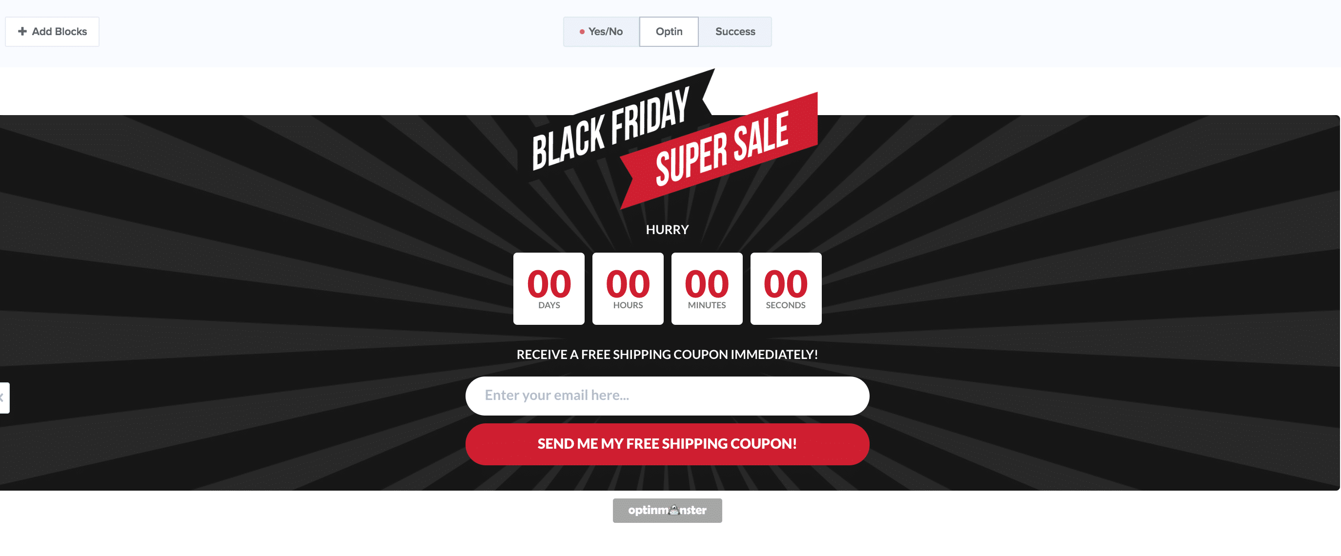OptinMonster Black Friday Campaign Template