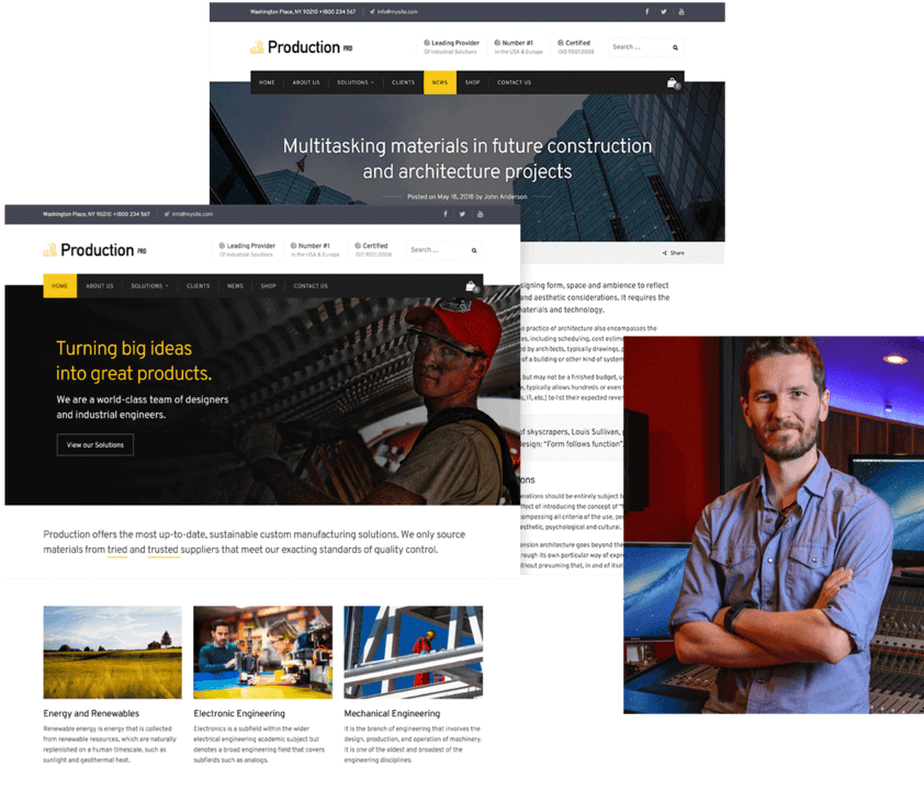 wordpress production company theme graphic river