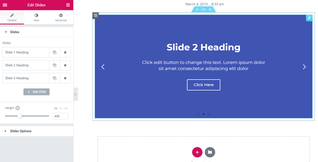 Slides widget