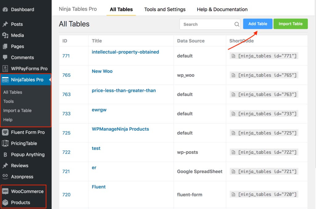 Install the WooCommerce Product Tables plugin & configure it with WooCommerce